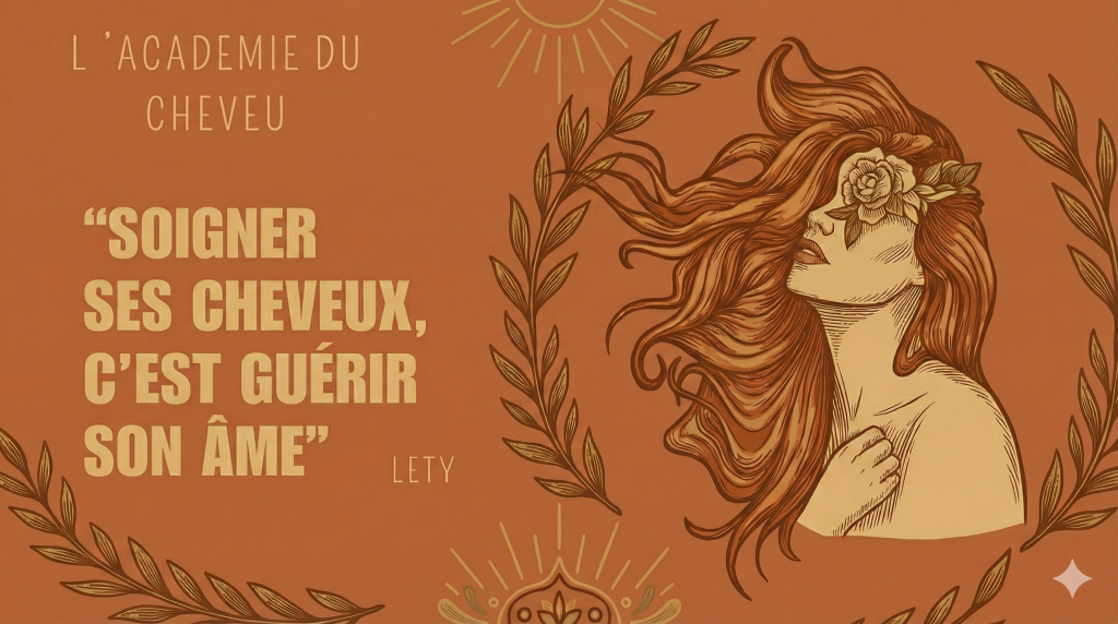 Bannière d'accueil montrant Lety dans un cadre naturel et lumineux, accompagnée du logo "L'Écrin de Lety". Salon de coiffure végétal et espace de soins holistiques situé à Sablons, Gironde.